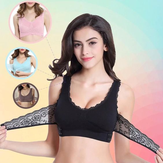 PACK OF 3) Comfort Front Cross Side Buckle Lace Bra – My Store